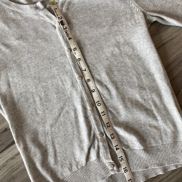 H&M Fine-knit Basic Cotton Cardigan Light Grey Marl Size XS - Picture 7 of 8